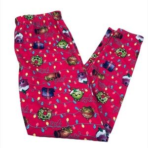 Shopkins Christmas Lights Leggings, Pink,Girls 8